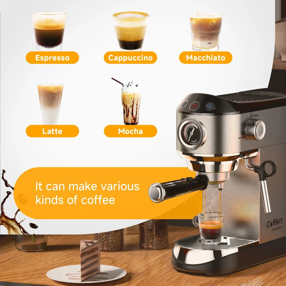 Stainless Steel Semi-Automatic Coffee Machine
