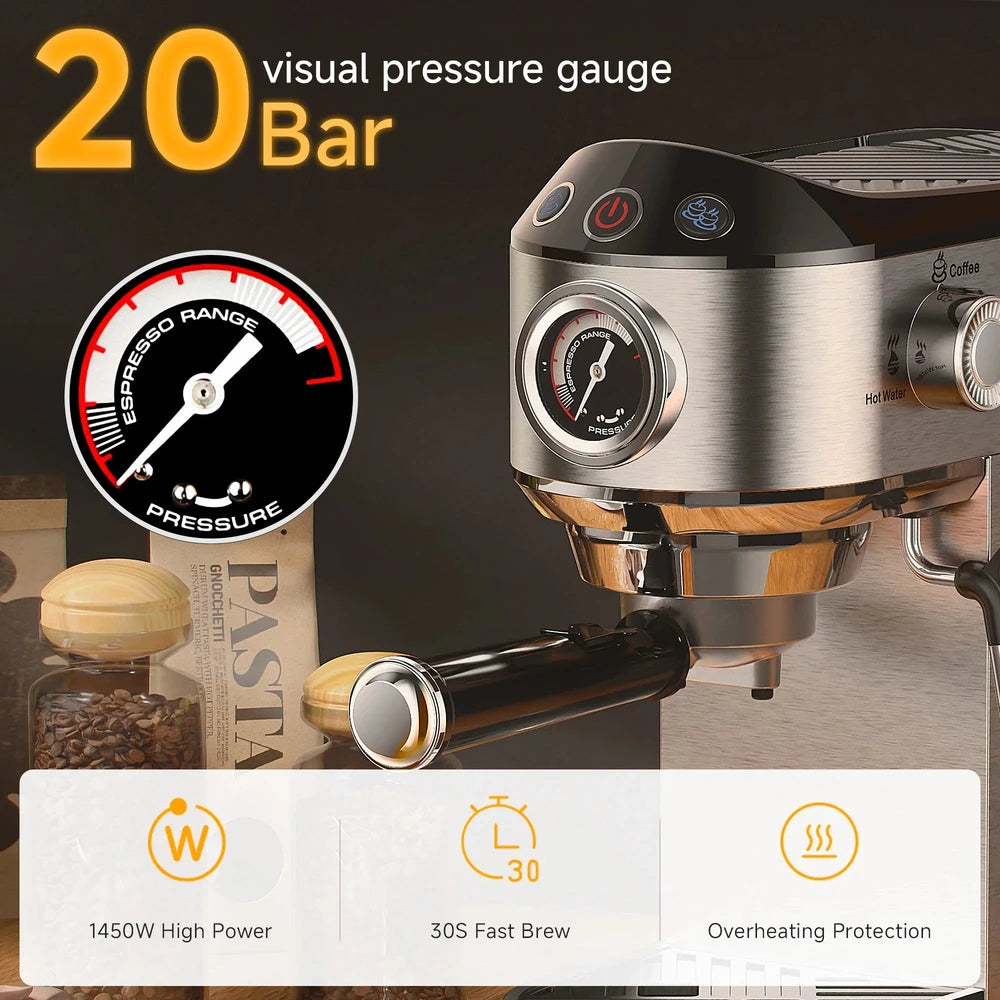 Stainless Steel Semi-Automatic Coffee Machine