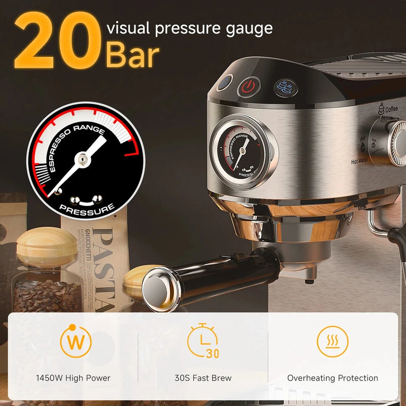 Stainless Steel Semi-Automatic Coffee Machine