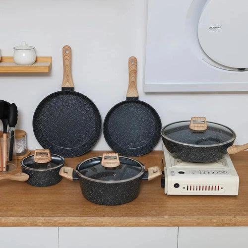 Ceramic Cookware Set Non Stick 15 PCS Pots and Pans