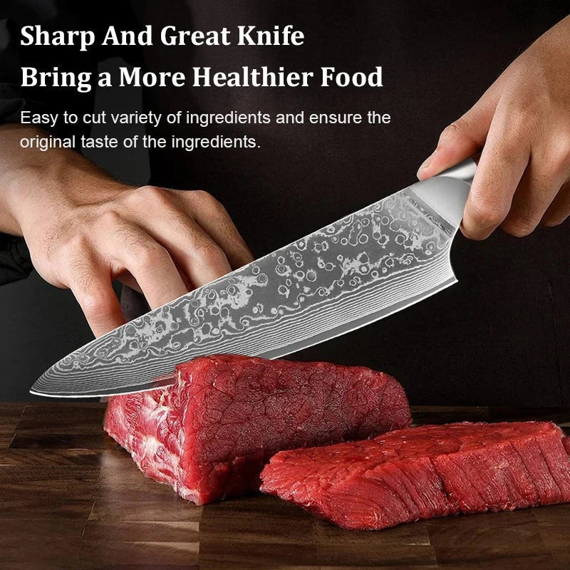 Chef Knife Set Damascus Steel