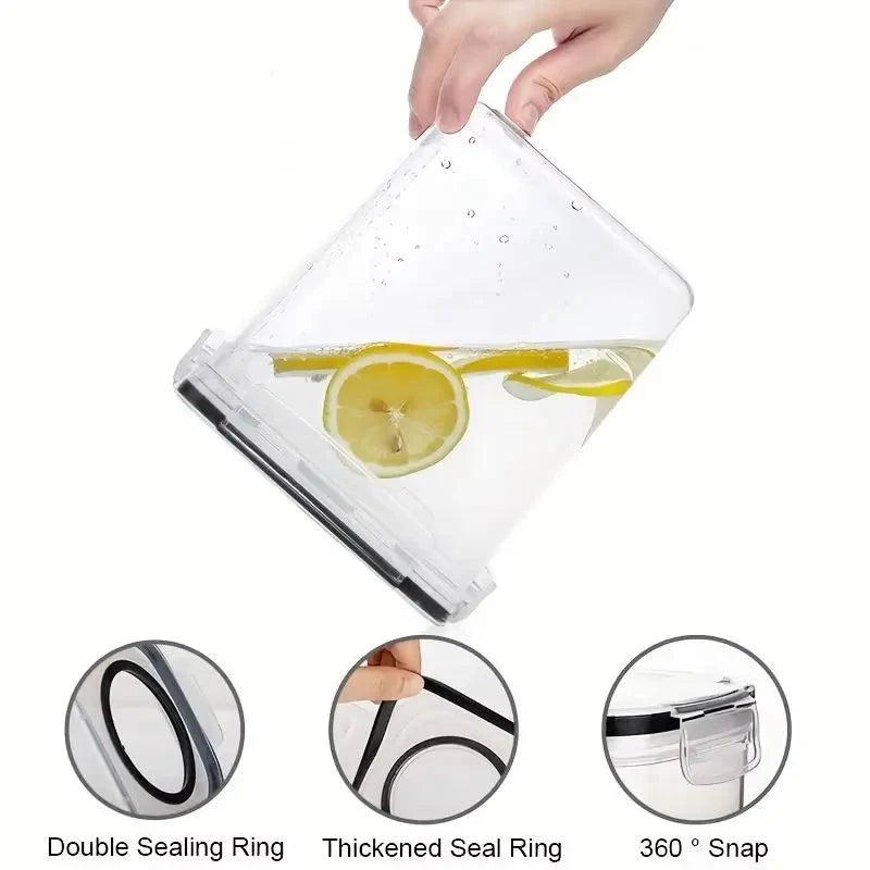 Set of 3 2.5L/4L Sealed Grain Storage Containers Clear PP Kitchen Storage Boxes