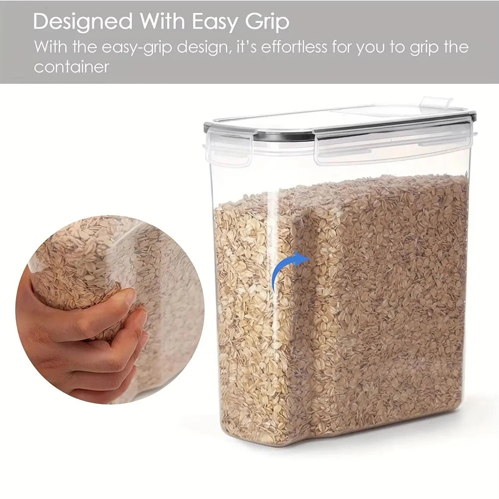 Set of 3 2.5L/4L Sealed Grain Storage Containers Clear PP Kitchen Storage Boxes